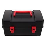 YARNOW Estuche de Almacenamiento de Peonza Portátil con Asa y Cerradura Caja de Plástico Negra para Organizar Accesorios de Juguete y Guardar Peonzas Fiestas