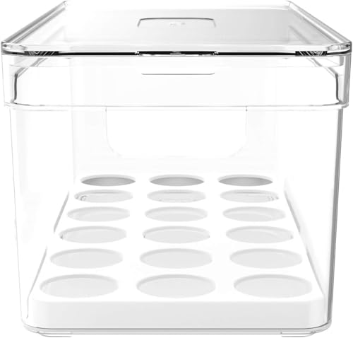 Armazenador e Organizador de Ovos Clear Fresh 36 Un Porta Ovos com Tampa e Alças Laterais Geladeira