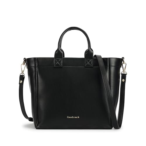 Image of Fastrack Sidekick Satchel for Women, Medium Faux Leather Satchel with Handle and Detachable Sling, Organised 6.32L Interior, Everyday Bag for Women, Handbag for Work, College and More