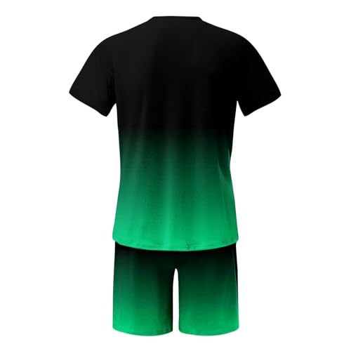 Survêtement d'été avec cordon de serrage ensemble bicolore vert XL - 2