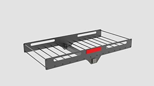 MPH Production Hitch Mount Compact Cargo Carrier - 53" x 19-1/2" - 500 lb. Maximum Capacity for 2" Hitch Receiver, Black