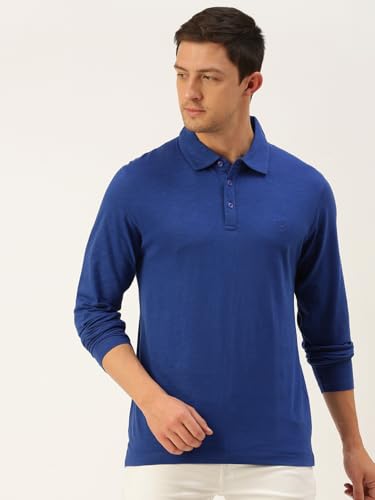 Image of Macroman M-Series Comfort Full Sleeve Slub Polo T-Shirt for Men, 100% Cotton, Pack of 1
