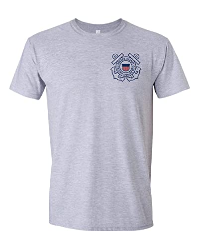 USCG US Coast Guard Flag T-Shirt Sport Grey Front and Back2
