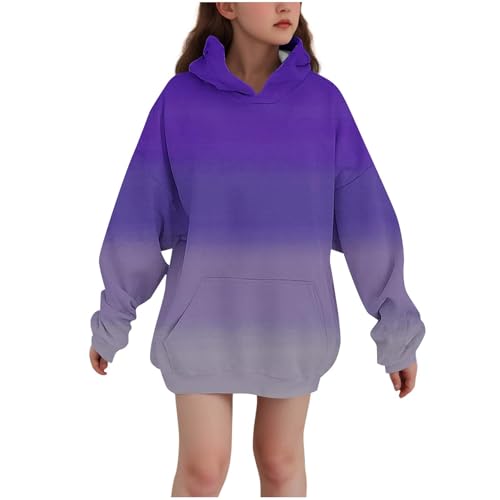 Cute Hoodies for Teen Girls Trendy Gradient Casual Hooded Sweatshirts Oversized Long Sleeve Fashion Pullover Tops