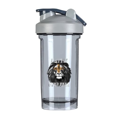 Christian Jesus Faith Over Fear Religious 18 Ounce Shaker Cup,Fashion Theme Pattern Shaker Bottle Leak-proof Workout Shake Bottles 500ML/18 oz Perfect for Pre Workout