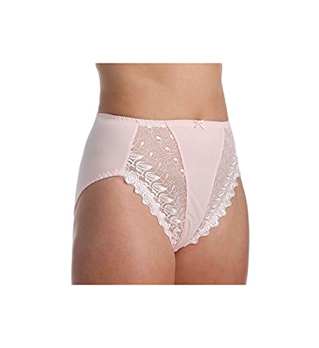Valmont Valmont Embroidered Lace and Satin Hi-Cut Brief Panty LPK, 8 Light Pink