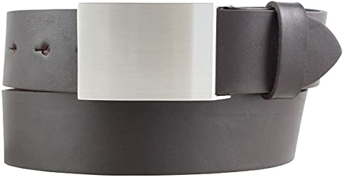 BELTINGER Ceinture en cuir de vachette 4,0 cm | Ceinture en jean pour homme 40mm | Ceinture en jean avec baudrier | Marron 110cm