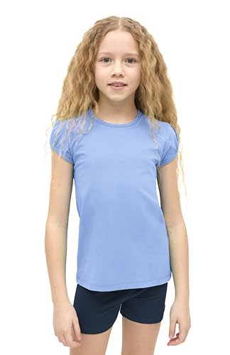 Image of Lilax Girls Short Puff Sleeve Cotton T-Shirt, Toddler & Little Girls Top | 95% Cotton Puff Sleeve Tee; Crewneck, Short Sleeve; Toddler & Girls Sizes 2T-12; for School, Play & Everyday; Machine Wash