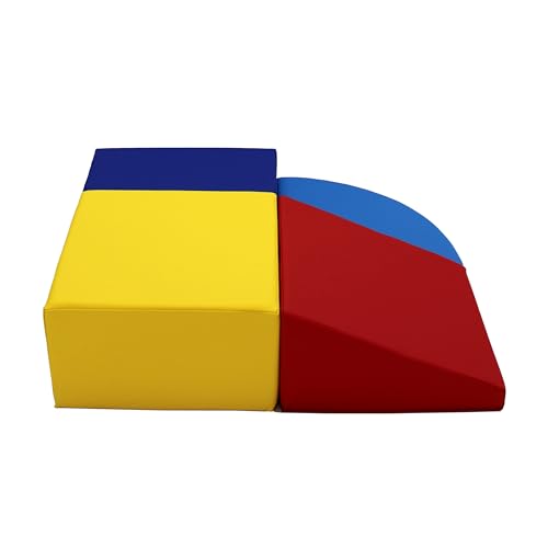 SoftScape Toddler Playtime Corner Climber, Indoor Active Play Structure for Toddlers and Kids, Safe Soft Foam for Crawling and Sliding (4-Piece Set) - Blue/Red, 11619-BLRD by Factory Direct Partners - Image 7
