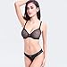 Sheer Bra and Panty Sets for Women, See Through Mesh Underwire Bras Briefs Lace Lingerie Set 2 Piece(V279TS0-38C-Black