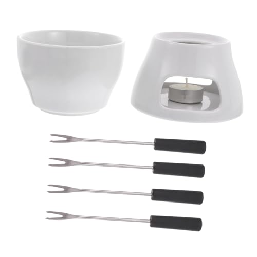 OFFSCH 1 Juego Crisol de Chocolate Herramienta máquina de Chocolate derretir Chocolate Fuente de Chocolate múltiple tazón de cerámica Fondue de Chocolate Olla Caliente casera Vela