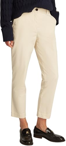 Tommy Hilfiger Pantalon Chino Femme Stretch Slim Coupe 7/8, Ivoire (Ivory Petal), 44