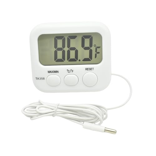 Image of Bytiyar Small Digital Thermometer TA358 Celsius/Fahrenheit Temperature Indoor/Outdoor Meter Gauge with 5ft/1.5M Probe Sensor