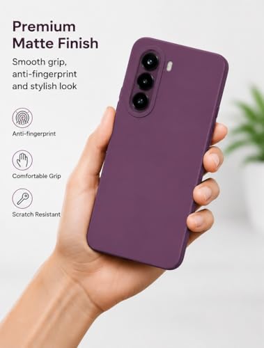 Image of FIRST MART Silicone Back Cover for OnePlus Nord CE 6 lite | Matte Purple Anti-Slip Grip Case, Precise Cutouts, Scratch Resistant, Slim Fit | Pack of 1