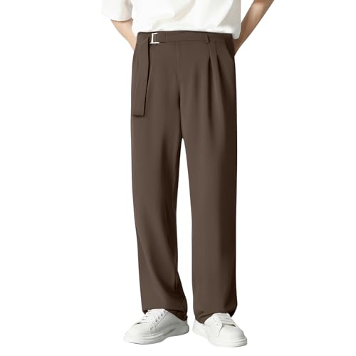 Men's Wide Leg Straight Loose Casual Style Trousers Draped Suit TrousersSock