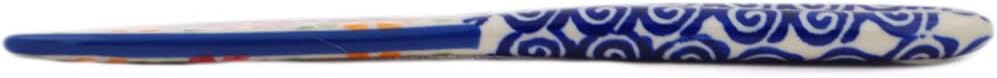 Polmedia Polish Pottery Spreading Knife - Wave Of Flowers Pattern Handmade in Boleslawiec Poland + Certificate of Authenticity
