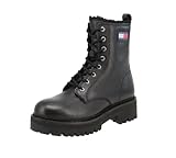Synthetik Tommy Hilfiger TJW URBAN BOOT TUMBLED LTR WL Schuhe Damen, Schwarz und silberfarben, 39 EU