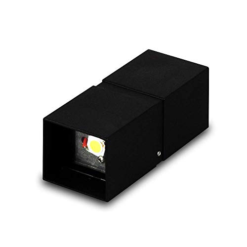 Kwazar Luminaire LED Mini Außenwandleuchte UP & DOWN TEDI 6W 340lm IP54 dekorativ Wandlampe Außenlampe für Outdoor & Garten Schwarz