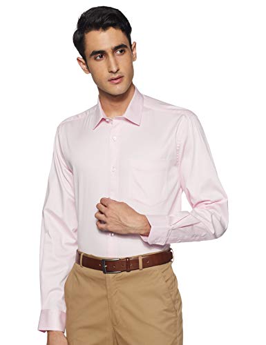 Image of Amazon Brand - Arthur Harvey Men's Solid Regular Shirt (SS20-AH-SH-01 SatLyc Pink 44)
