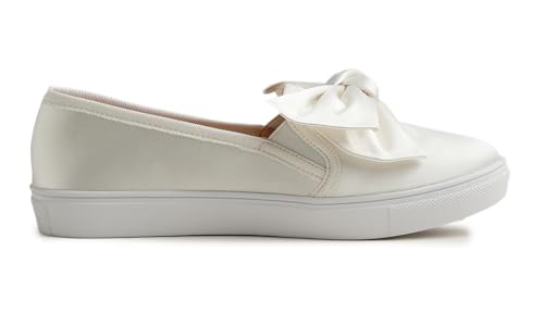 Image of FEVERSOLE Women's Casual Slip On Sneaker Fashion Bow Tie Loafer Flats