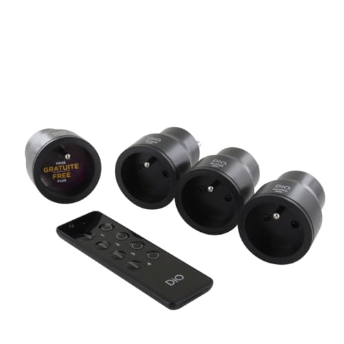 DiO Connected Home Kit 4 Prises Nano + télécommande - Noir - Chacon