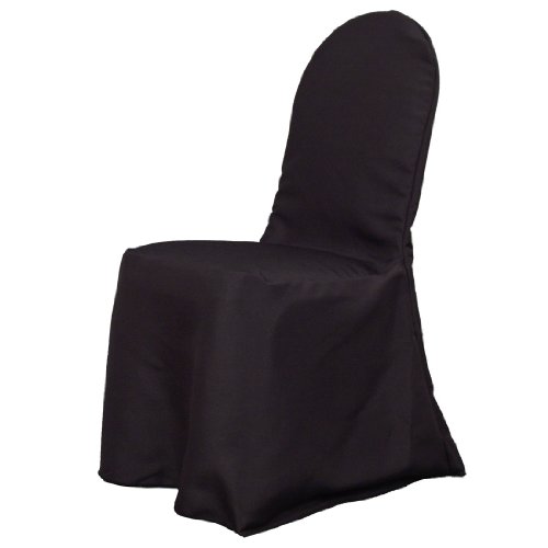 LinenTablecloth Polyester Banquet Chair Cover Black