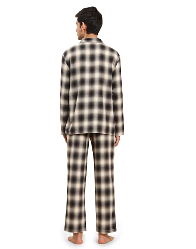 Image of B STORIES Men's 100% Cotton Full Sleeve PJ Set - Checkered Nightwear Set | Soft Loungewear | Comfortable Sleepwear | Stylish Casual Home Wear Shirt & Pant (S-XXL)
