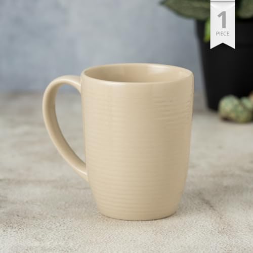 Image of Clay Craft Fine Ceramic Horizon Microwave Safe Coffee & Milk Mug, 360Ml, 1 Piece, Ivory, Mug for Coffee, Ideal for Gifting, Perfect for Home & Office
