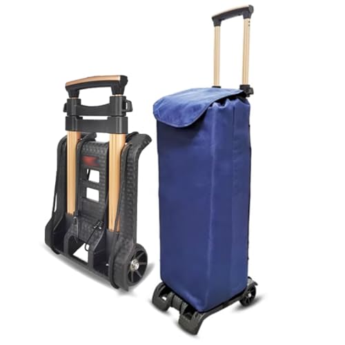 Carretilla plegable para equipaje y compras azul miniatura 1