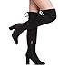 DREAM PAIRS Women's Fashion Shoo Black Over The Knee High Heel Boots Size 6 B(M) US