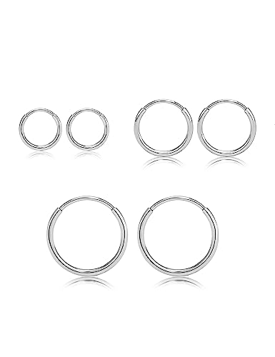 Limerencia G23 Titanium Slim Huggie Hoop Earrings, Hypoallergenic F136 Implant Grade Pure Titanium for Sensitive Ears