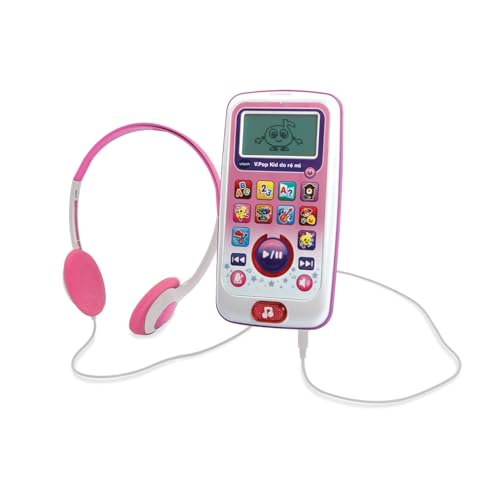VTech - V.Pop Kid Do Ré Mi Rose - Baladeur Musical - Lecteur de Musique Enfant avec Casque Audio - Comptines et Jeux Éducatifs - Cadeau Enfant de 3 Ans à 6...