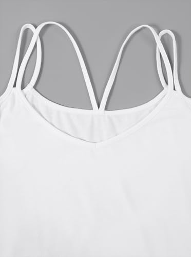 Remidoo Camiseta de Manga Corta con Flecos para Mujer, de Gran tamaño, Sexy, Cuello en V, Blanco, Large