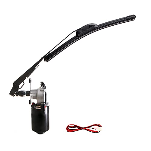 Image of 12V Electric UTV Windshield Wiper Motor Kit Fits Polaris Ranger RZR Kawasaki Honda Pioneer Golf Cart Agriculture Vehicle,110 Degree Swing + Wipers (Multi Sizes)