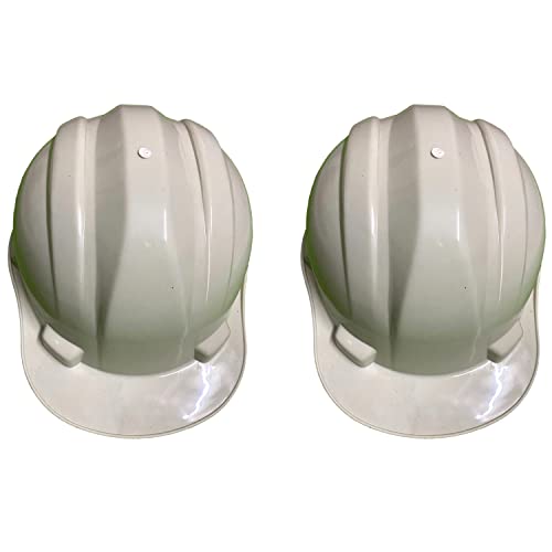 Image of LADWA White Heavy Duty Superior Safety Helmet, ISI Marked Industrial Protective Hard Hat for Construction and Workplace Safety Use (Pack of 2)