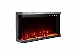Charavector 30 inch 3-Sided Electric Fireplace Inserts with Remote Control in Wall Mounted, Energy Saving Insert Fireplace Heater Indoor Glass View with Remote Control & Touch Screen