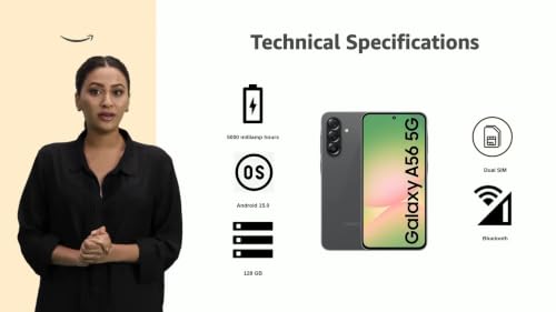 Image of Samsung Galaxy A56 5G (Awesome Graphite, 8GB, 128GB with Other Offers