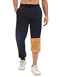 UMIPUBO Mens Jogging Bottoms Fleece Jogger Sweatpants for Men Casual Thermals Tracksuit Bottoms Winter Warm Plush Trousers with Pockets Drawstring Lounge Pants (Navy, M)
