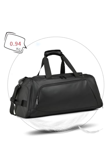 Sports Duffel Bag, Waterproof Travel Gym Bag with Shoulder Strap, Large Capacity, Black3