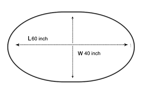 Image of The Furnishing Tree Oval Shaped Center Transparent Table Cover WxL 40x60 inches 0.25 mm Thickness with Golden Lace