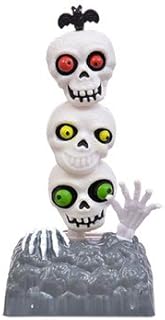 Solar Powered Moving Dancing Halloween Skeleton (Bug Eyed) Totem Pole SKULLS