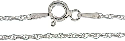 GENUINE SOLID 925 STERLING SILVER PRINCE OF WALES CHAIN NECKLACE - 1mm Guage - Various Lengths