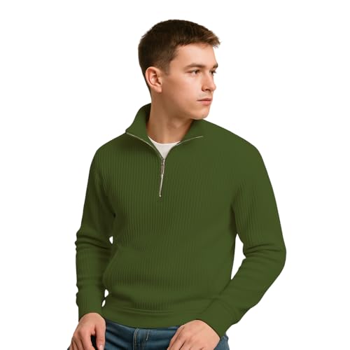 Noni Mens Quarter Zip Pullover Sweaters Casual Slim Fit Knit Texture Sweater Casual Style for Winter Spring Warmth4