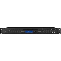 Monacor CD-112/BT CD- und MP3-Spieler mit Bluetooth-Empfänger, USB-Schnittstelle und SD/MMC-Card-Slot, schwarz