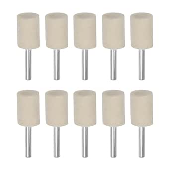 12-Piece Mounted Wool Felt Polishing Burrs Set – Bullet & Cylinder For Dremel Rotary Tools