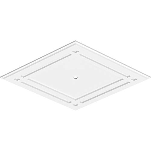 Image of Ekena Millwork CMP38X25DD-01000 Diamond Architectural Grade PVC Contemporary Urethane Ceiling Medallions 38 inchW x 25 3 /8 inchH x 1 inchID x 13 1 /4 inchC x 1 inchP