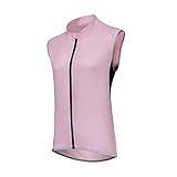 YOUCAI Hombre Chaqueta para Ciclismo en Carretera,Transpirable Chaleco de Bicicleta sin Mangas Chaqueta de Ciclismo Cortavientos Alta Visivilidad Chaleco Reflectante de MTB Mujer Pink