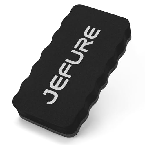 JEFURE Whiteboard Schwamm 1 Stück, Schwarzer Whiteboard Schwamm Magnetisch, Whiteboard Radiergummi für Trockenreinigung auf vielen Oberflächen, Whiteboard Radierer für Whiteboards, Tafeln und Glas