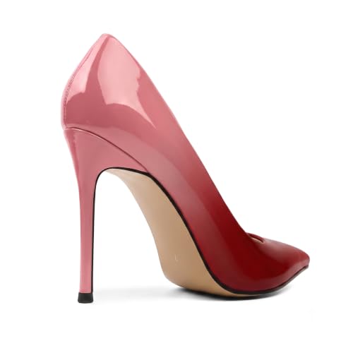 Image of Eldof Women's Classic Dress Pumps Shoes, Sexy Pointed Toe 4 inch Stiletto High Heels, Office Formal Slip On Size 5-13