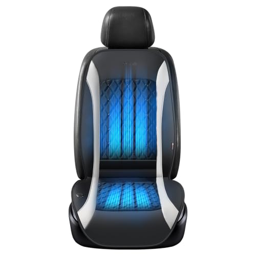 Image of Coverado 2026 New Cooling Car Seat Cover Front Seat 8 Ventilated Cooling Fans Air Flow Breathable Seat Cushion Universal for Car SUV Pickup Truck Ash‑Gray